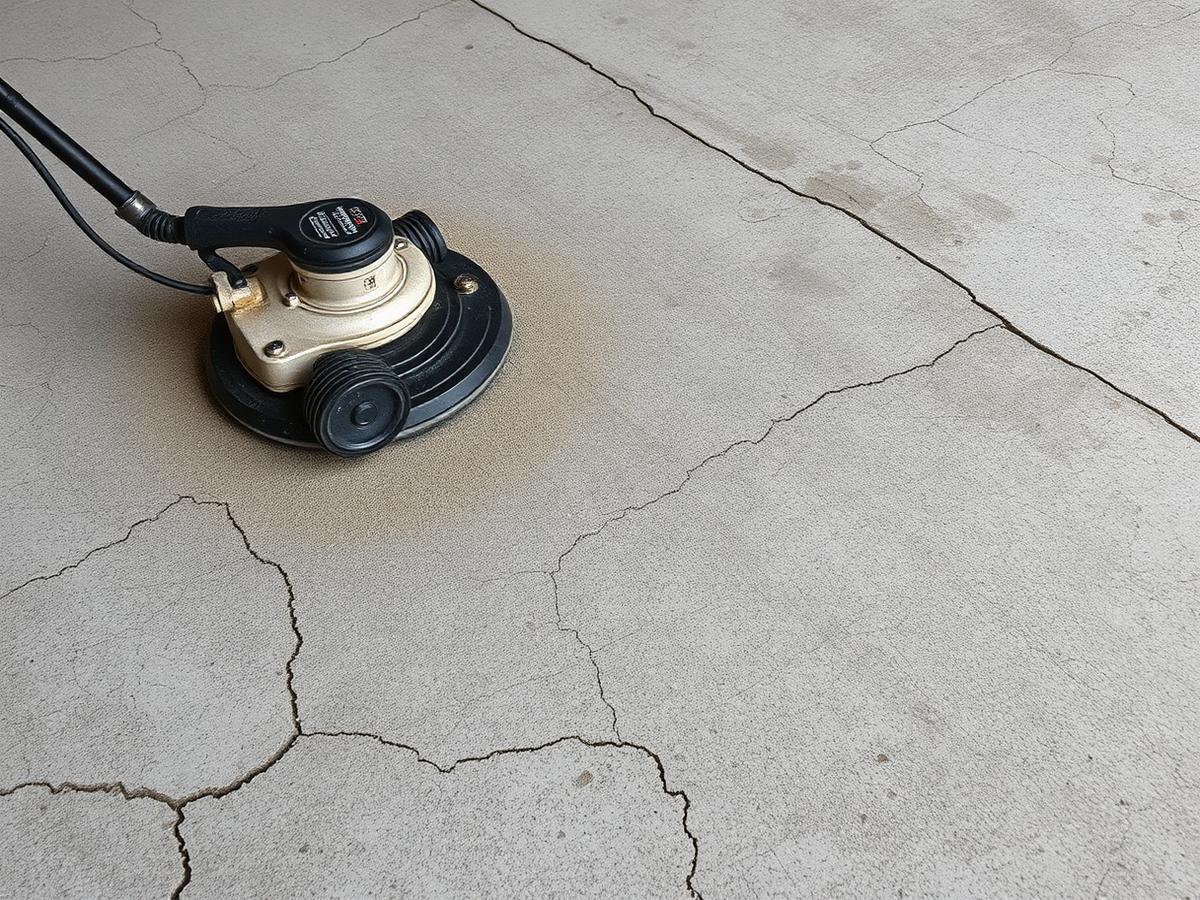 Bare concrete floor during surface preparation